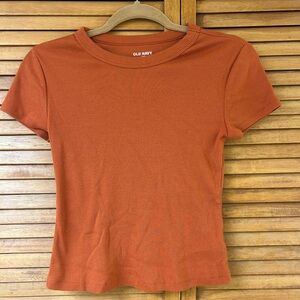Old Navy Orange Fitted Short Sleeve T-Shirt